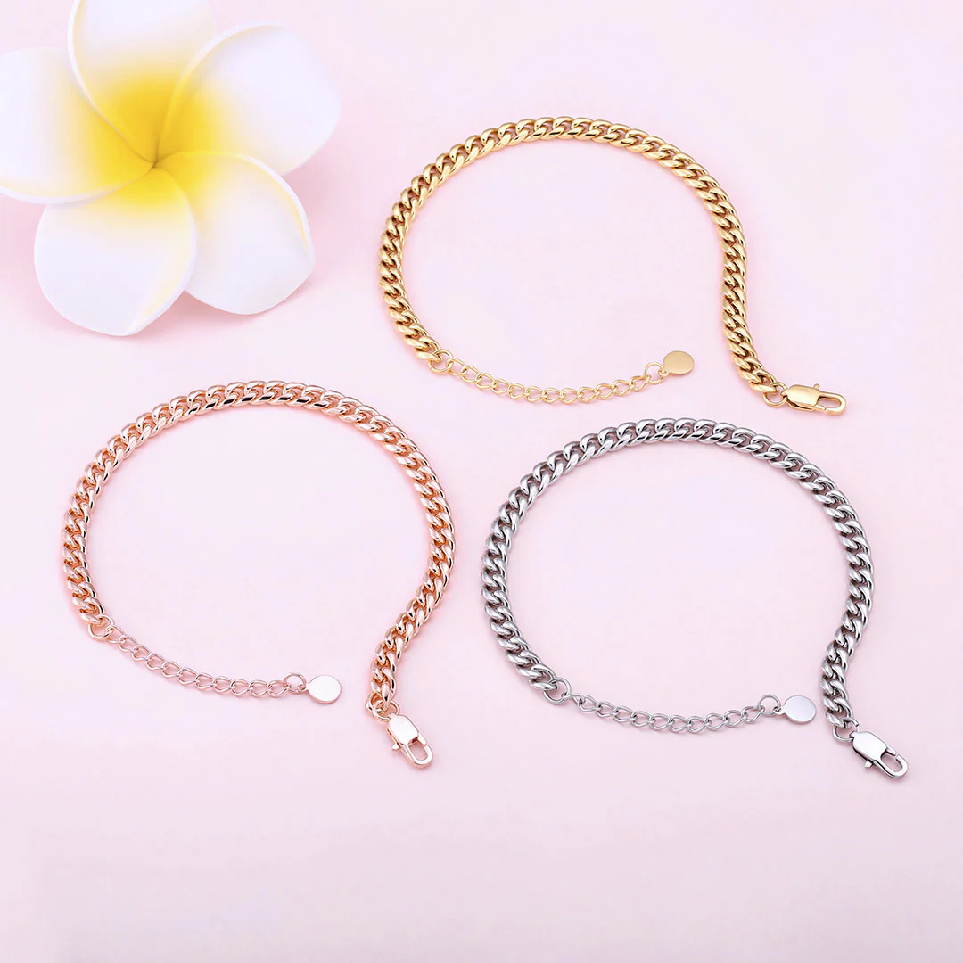 6mm Adjustable Minimal Cuban Anklet - Image 7
