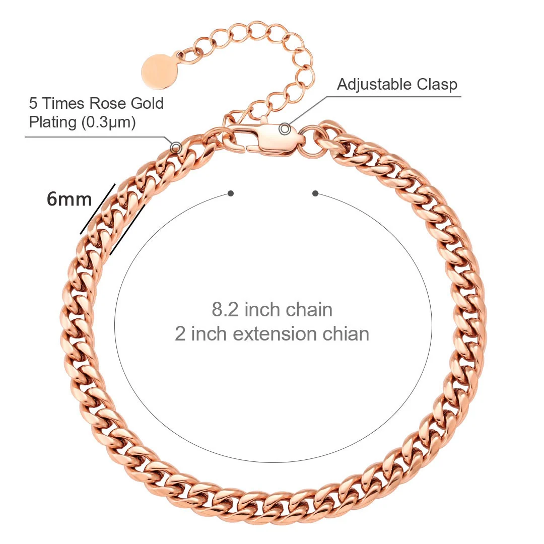 6mm Adjustable Minimal Cuban Anklet - Image 8
