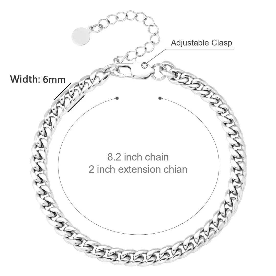 6mm Adjustable Minimal Cuban Anklet - Image 9