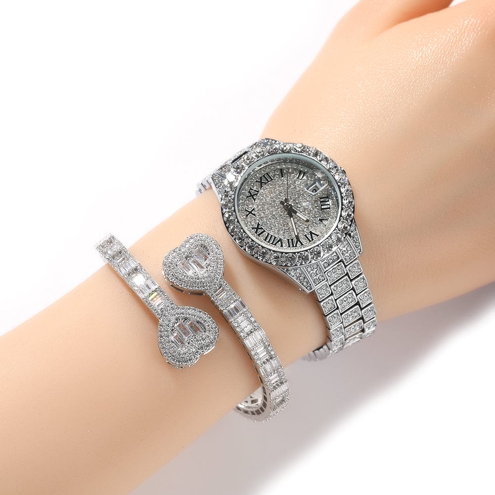 6MM Baguette Heart Wrist Bangle Bracelet - Image 6