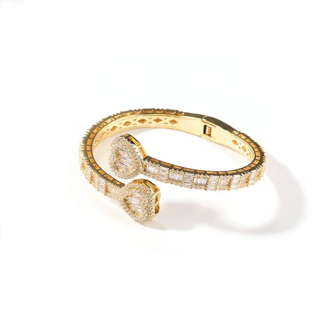 6MM Baguette Heart Wrist Bangle Bracelet - Image 7