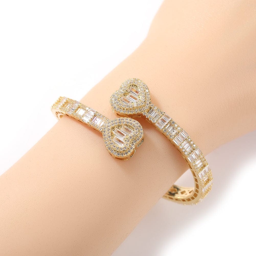 6MM Baguette Heart Wrist Bangle Bracelet - Image 9