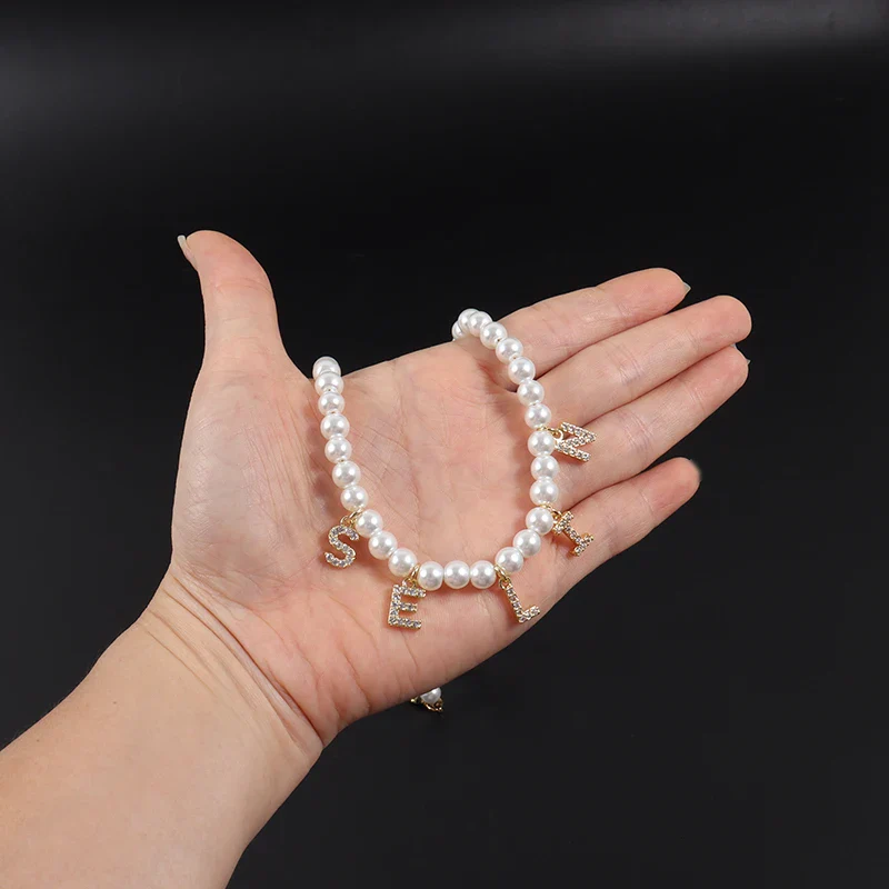 VVS Custom Name Pearl Necklace - Image 3