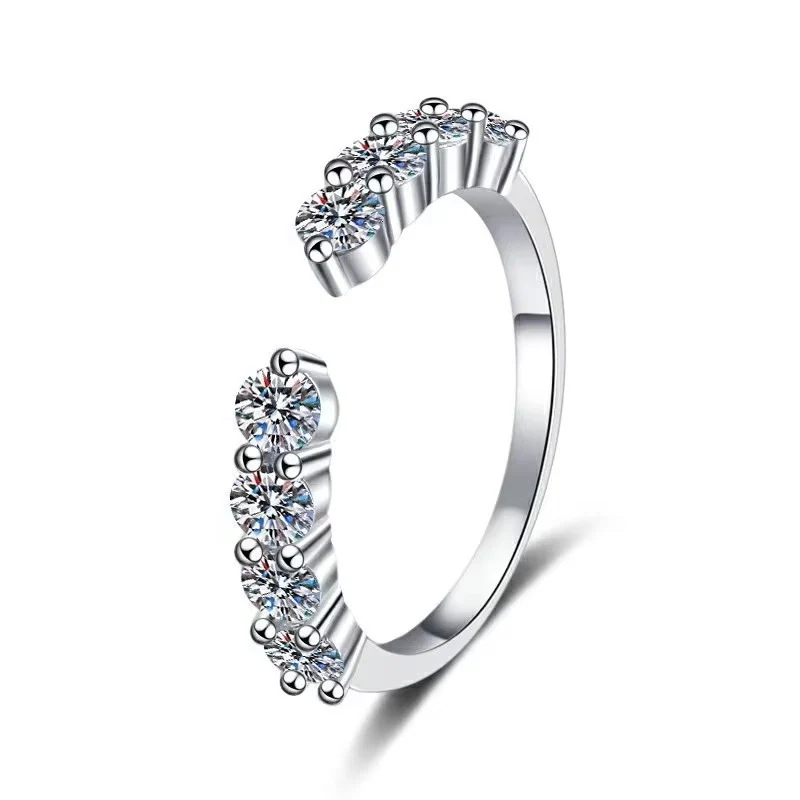 7CT D Color Marquise Cut Moissanite Engagement Ring Set - Image 3