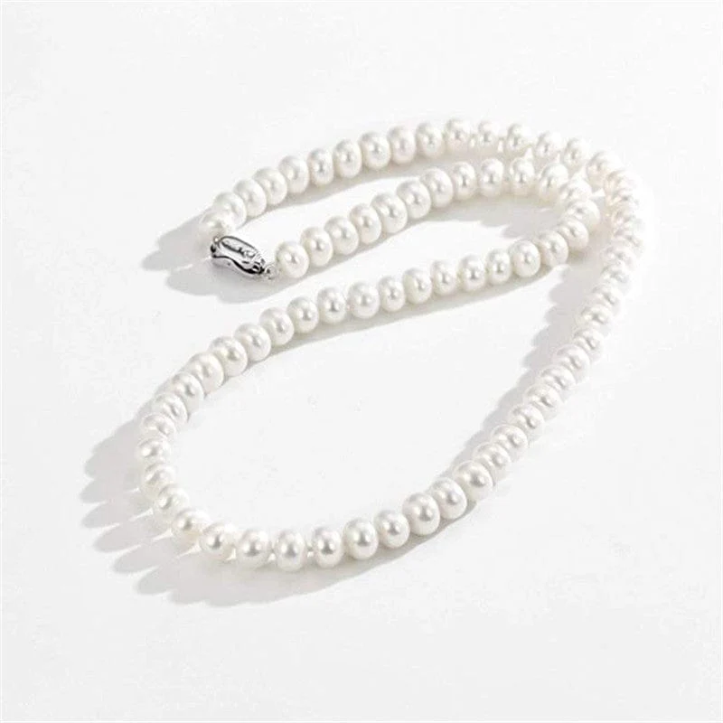 7mm-10mm Large Cultured Pearl Necklace - Image 9