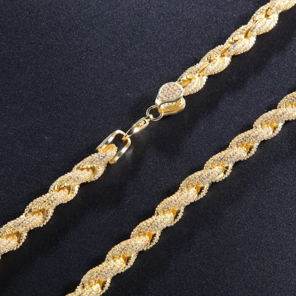 8mm Fully Iced Premium Thick Rope Chain - Image 5