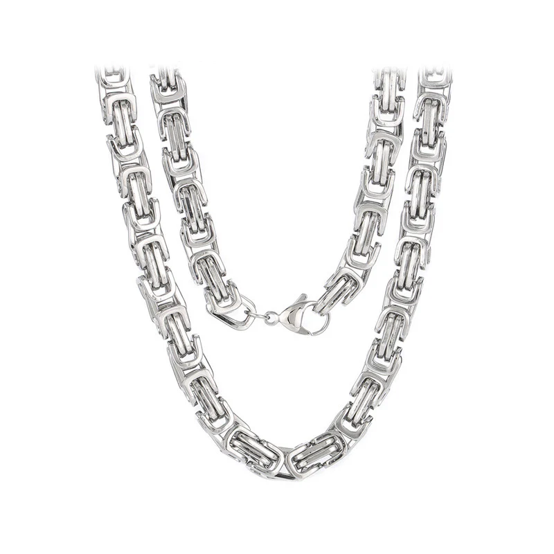 8mm Stainless Steel Byzantine Chain - Image 2
