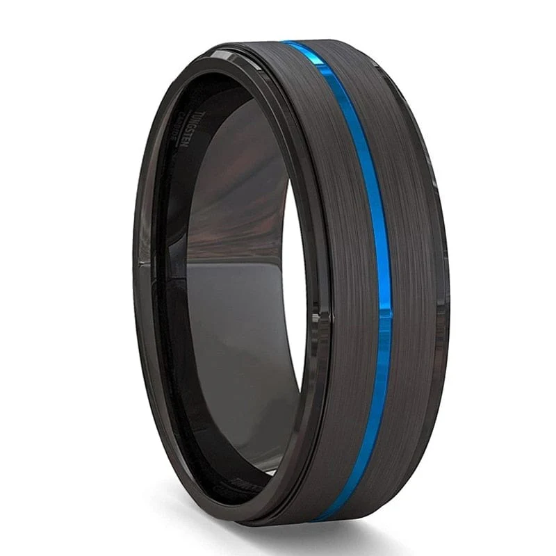 8MM Tungsten Carbide Ring  Matte Finish Beveled Polished Edge Comfort Fit - Image 2