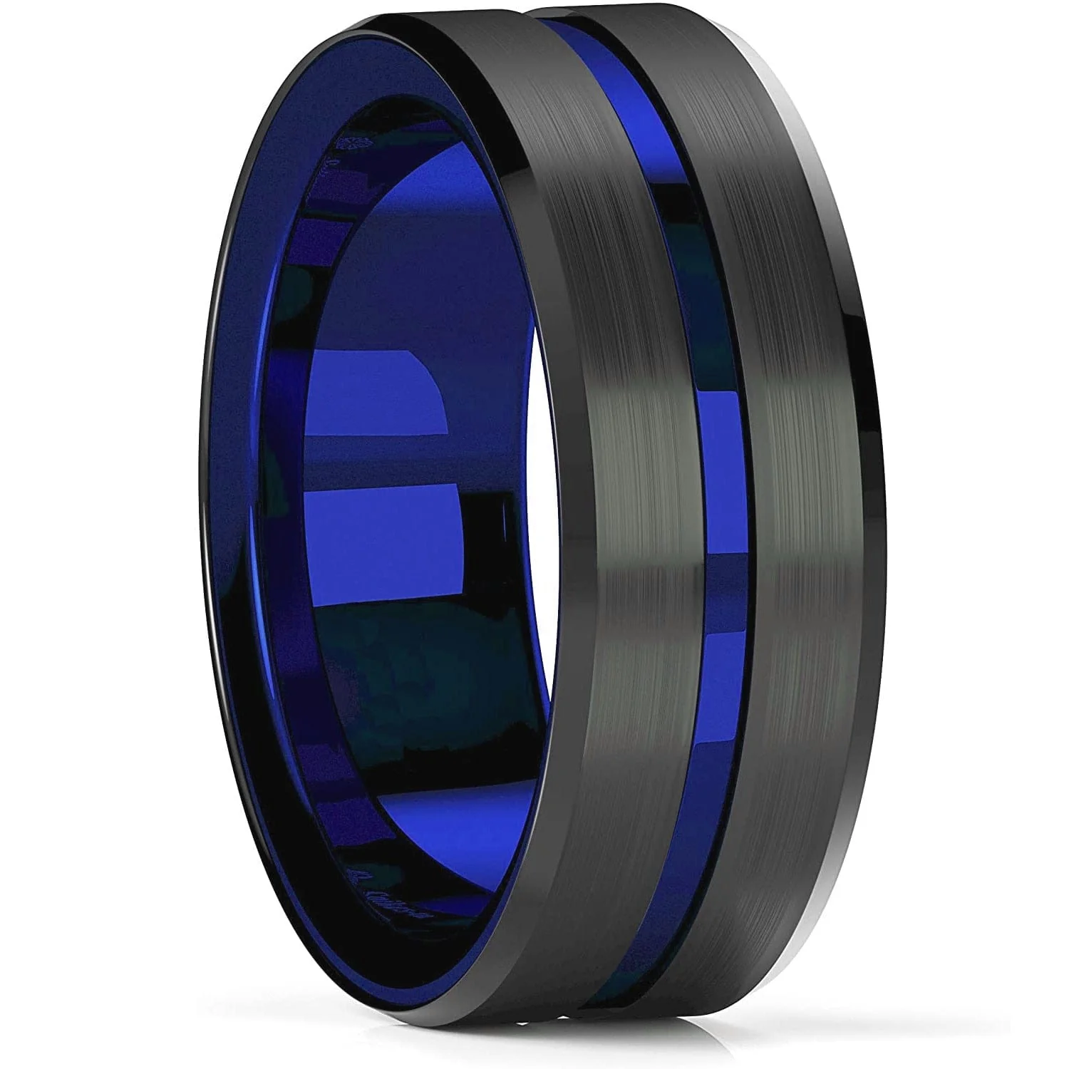 8MM Tungsten Carbide Ring  Matte Finish Beveled Polished Edge Comfort Fit - Image 3