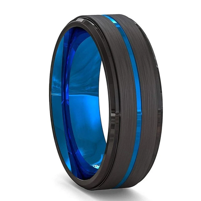 8MM Tungsten Carbide Ring  Matte Finish Beveled Polished Edge Comfort Fit - Image 4