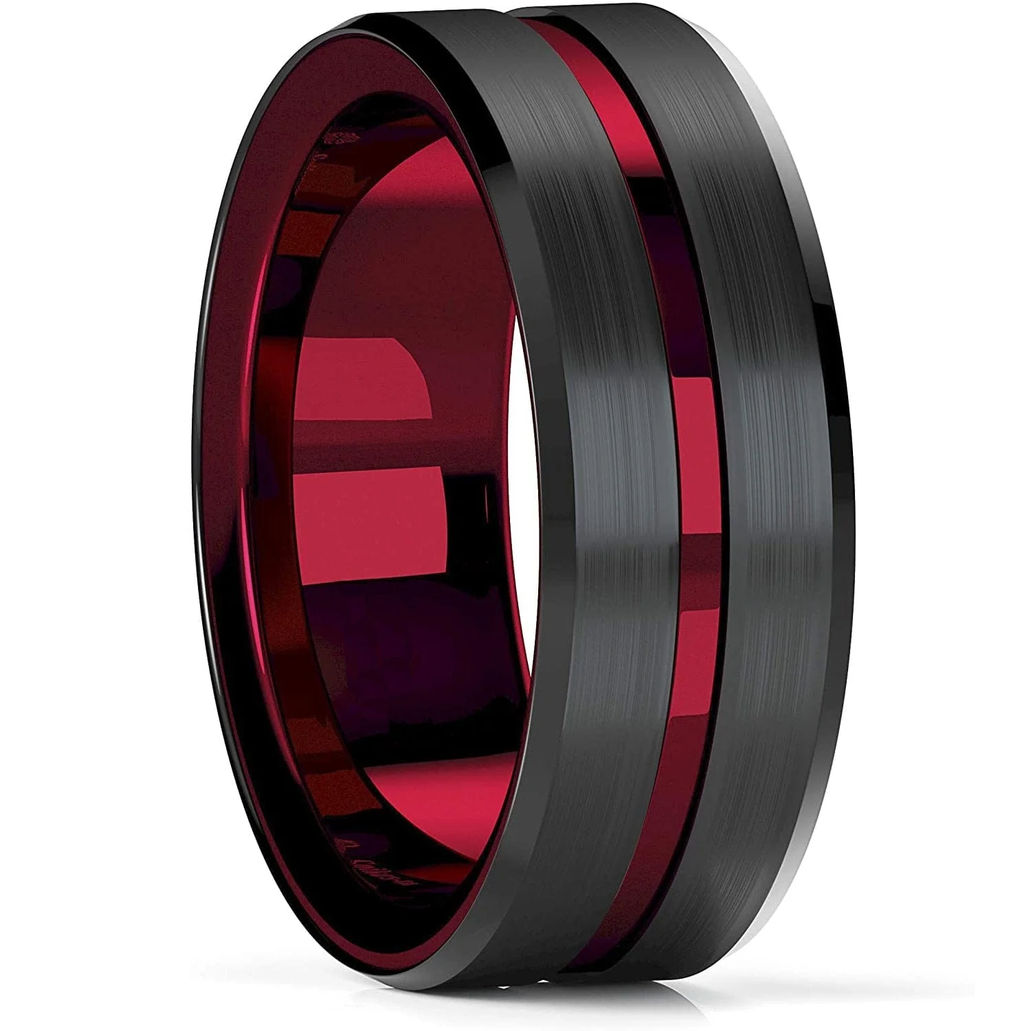 8MM Tungsten Carbide Ring  Matte Finish Beveled Polished Edge Comfort Fit - Image 6