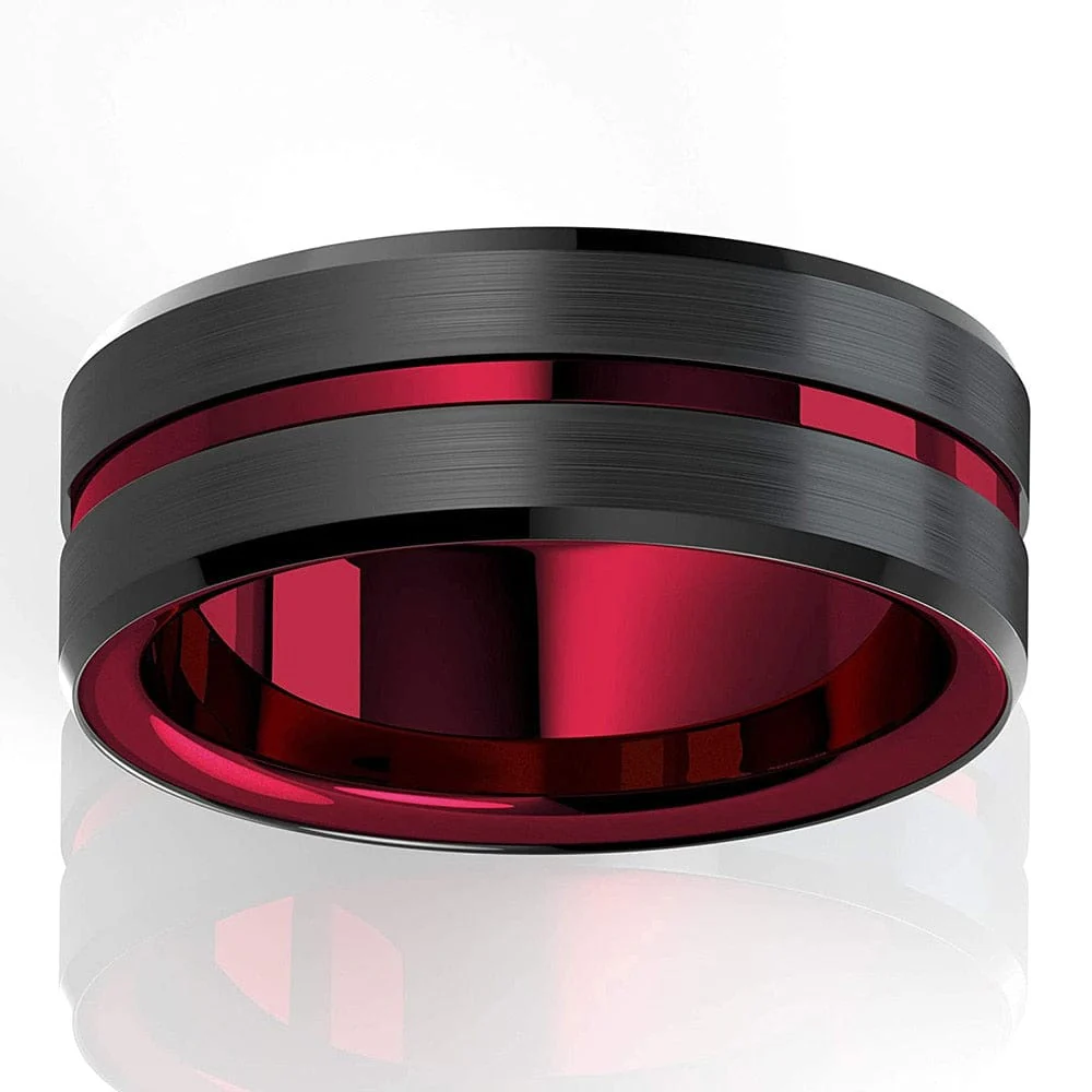 8MM Tungsten Carbide Ring  Matte Finish Beveled Polished Edge Comfort Fit - Image 8