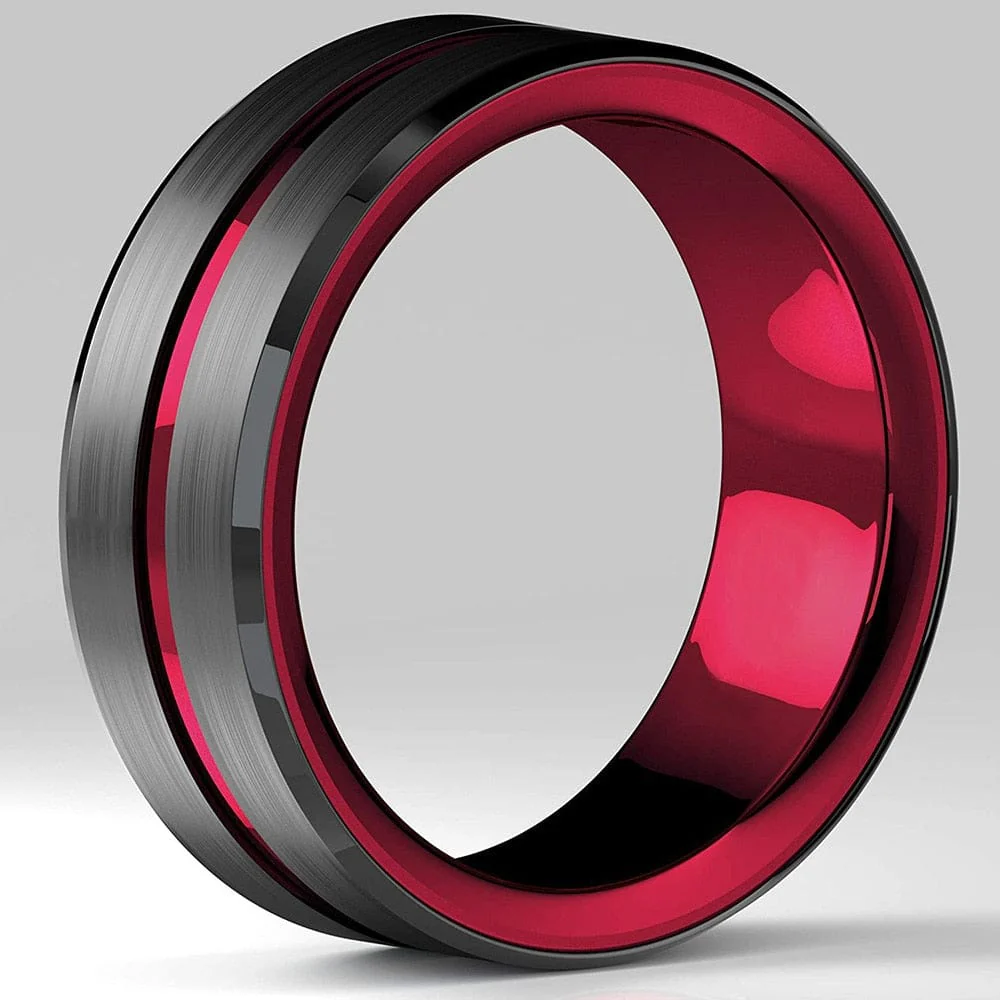 8MM Tungsten Carbide Ring  Matte Finish Beveled Polished Edge Comfort Fit - Image 9