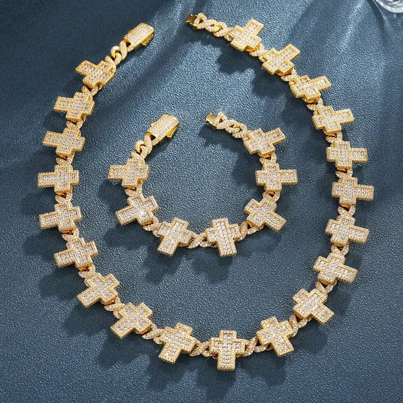 8mm VVS Moissanite Fully Iced Cross Cuban Chain - Image 6