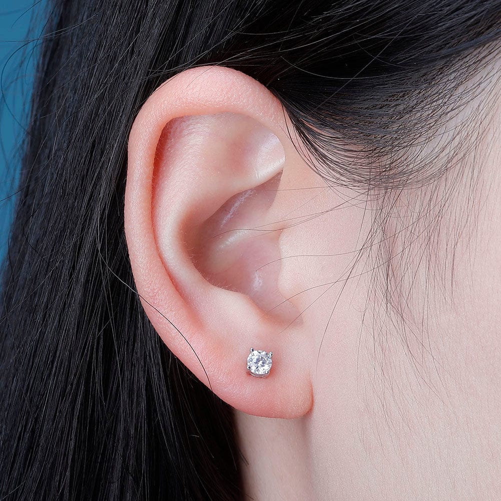 925 Sterling Silver 0.1-0.5 VVS Carat Moissanite Stud Earrings - Image 12