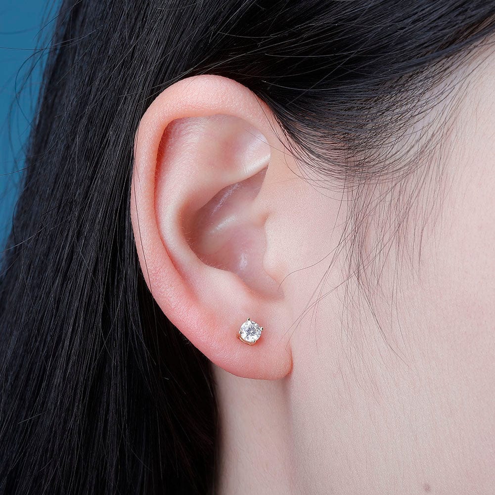 925 Sterling Silver 0.1-0.5 VVS Carat Moissanite Stud Earrings - Image 13