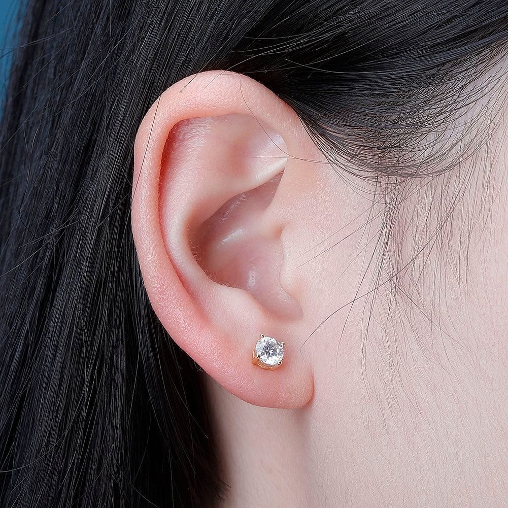 925 Sterling Silver 0.1-0.5 VVS Carat Moissanite Stud Earrings - Image 14