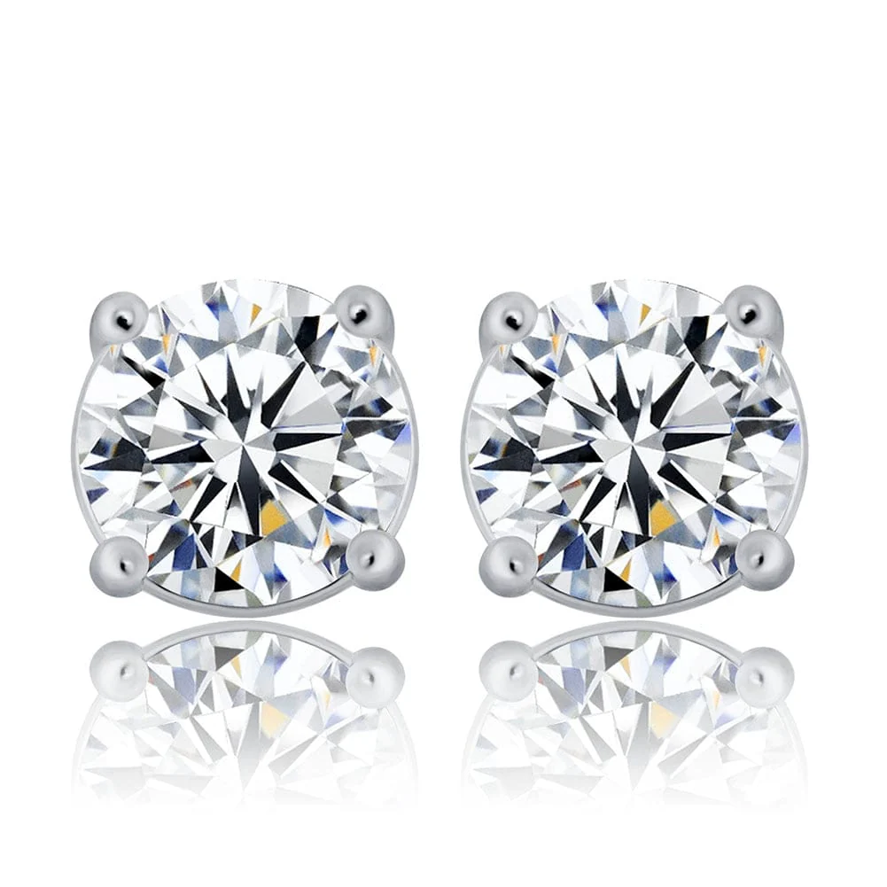 925 Sterling Silver 0.1-0.5 VVS Carat Moissanite Stud Earrings - Image 3