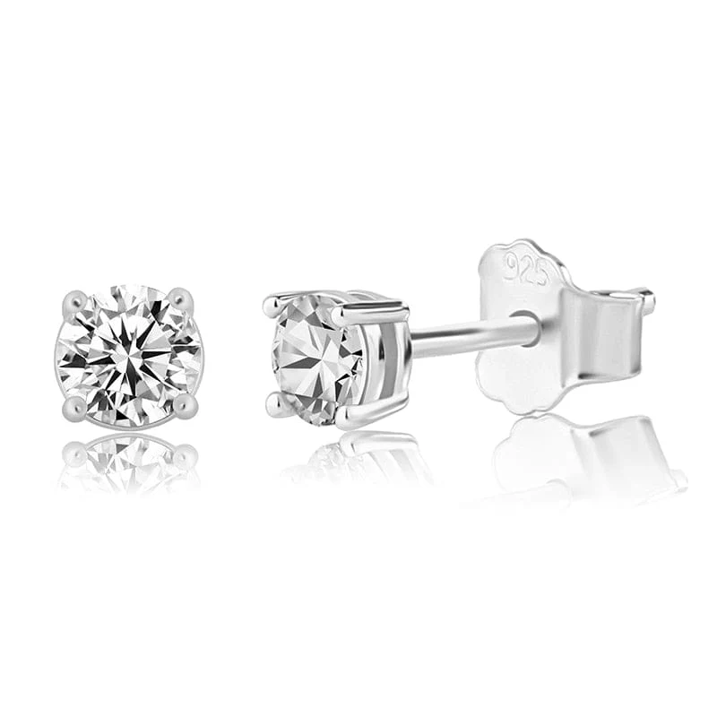 925 Sterling Silver 0.1-0.5 VVS Carat Moissanite Stud Earrings - Image 4