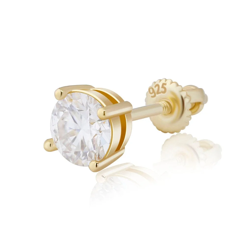 925 Sterling Silver 0.1-0.5 VVS Carat Moissanite Stud Earrings - Image 8