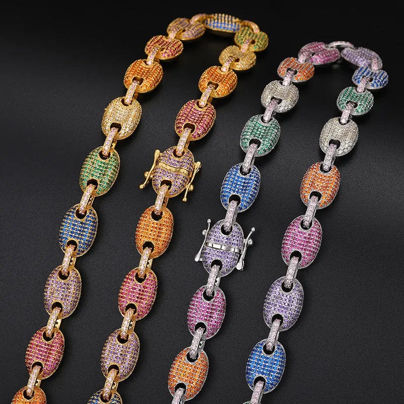 925 Sterling Silver 12mm VVS Moissanite Rainbow G-Link Cuban Chain - Image 3