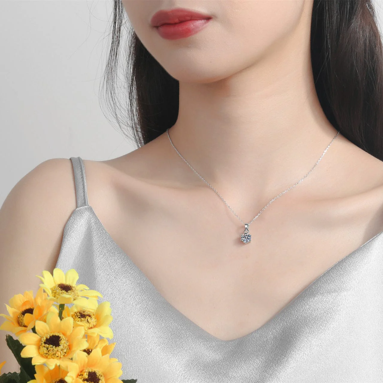 925 Sterling Silver 1ct/2ct/3ct VVS1 Moissanite Diamond Necklace - Image 11
