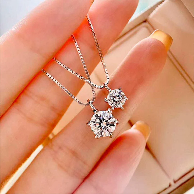 925 Sterling Silver 1ct/2ct/3ct VVS1 Moissanite Diamond Necklace - Image 16