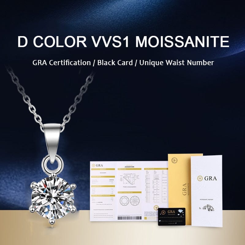925 Sterling Silver 1ct/2ct/3ct VVS1 Moissanite Diamond Necklace - Image 18