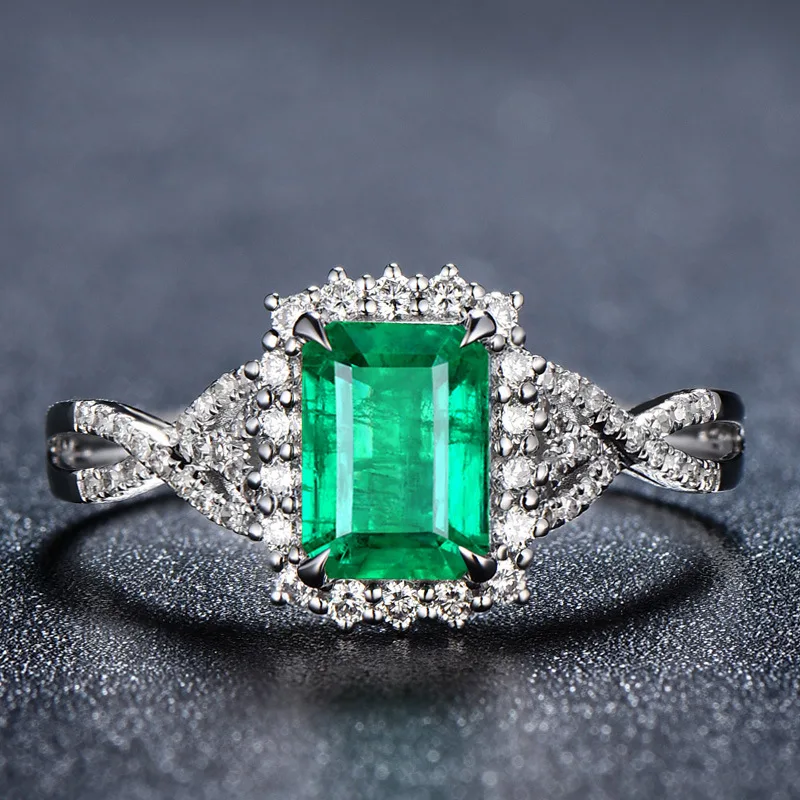 925 Sterling Silver Emerald Princess Ring - Image 2