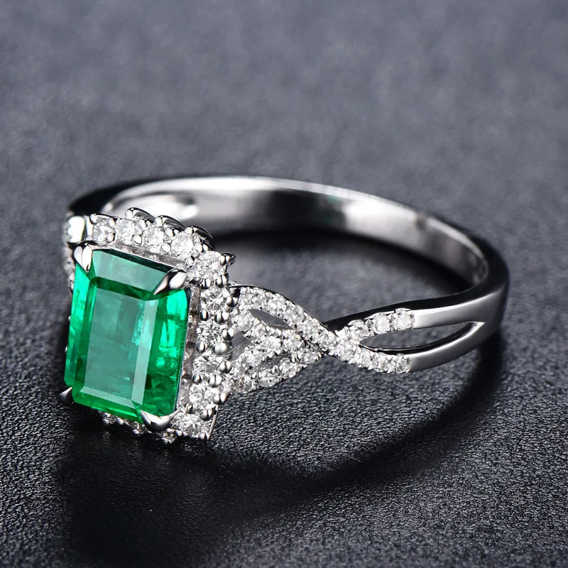 925 Sterling Silver Emerald Princess Ring - Image 3