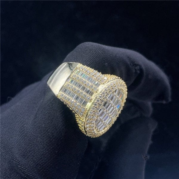 925 Sterling Silver Oval VVS Moissanite Baguette Ring - Image 4