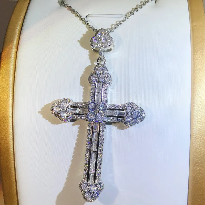 VVS Jewelry 925 Sterling Silver Cross Pendant Necklace - Image 3