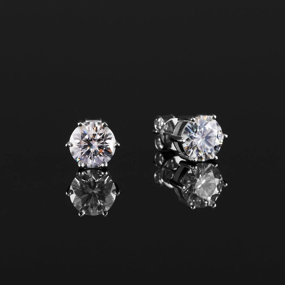 925 Sterling Silver VVS 1 Carat Moissanite Stud Earrings - Image 10