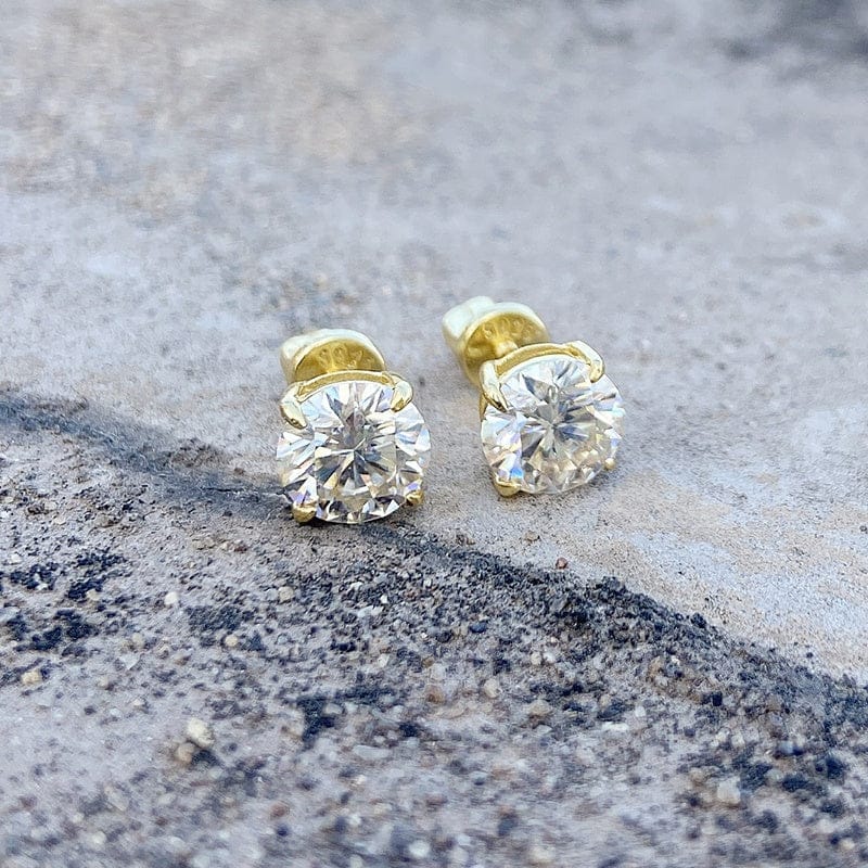 925 Sterling Silver VVS 1 Carat Moissanite Stud Earrings - Image 4