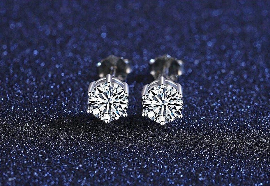 925 Sterling Silver VVS 1 Carat Moissanite Stud Earrings - Image 6