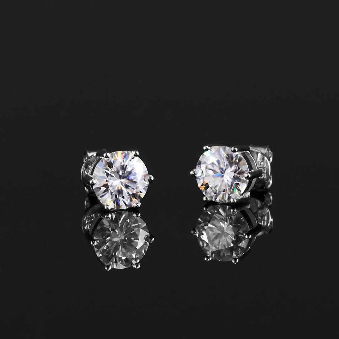 925 Sterling Silver VVS 1 Carat Moissanite Stud Earrings - Image 9