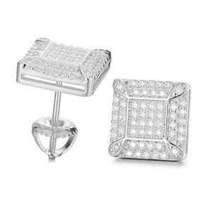 925 Sterling Silver VVS1 Halo Moissanite Earrings - Image 4