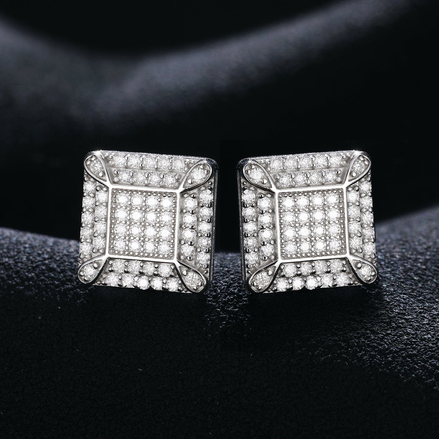 925 Sterling Silver VVS1 Halo Moissanite Earrings - Image 9