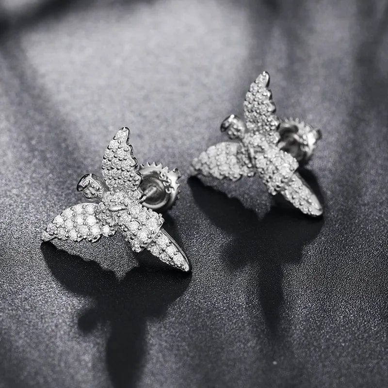 925 Sterling Silver VVS1 Moissanite Angel Stud Earrings - Image 6