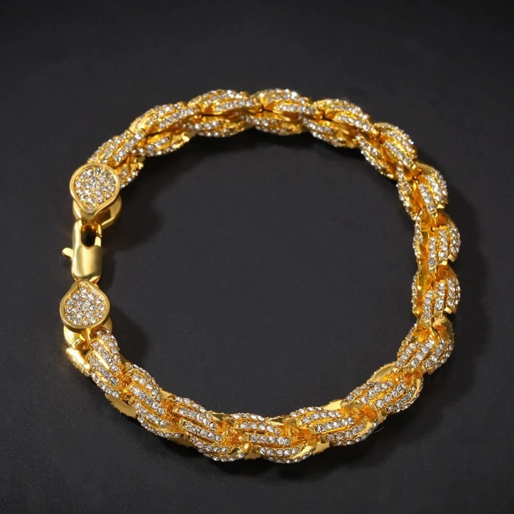 9mm Iced Out Thick Rope Chain and Bracelet Bundle - Image 12