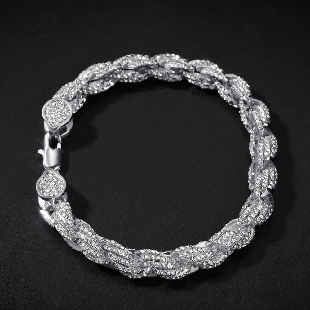 9mm Iced Out Thick Rope Chain and Bracelet Bundle - Image 13