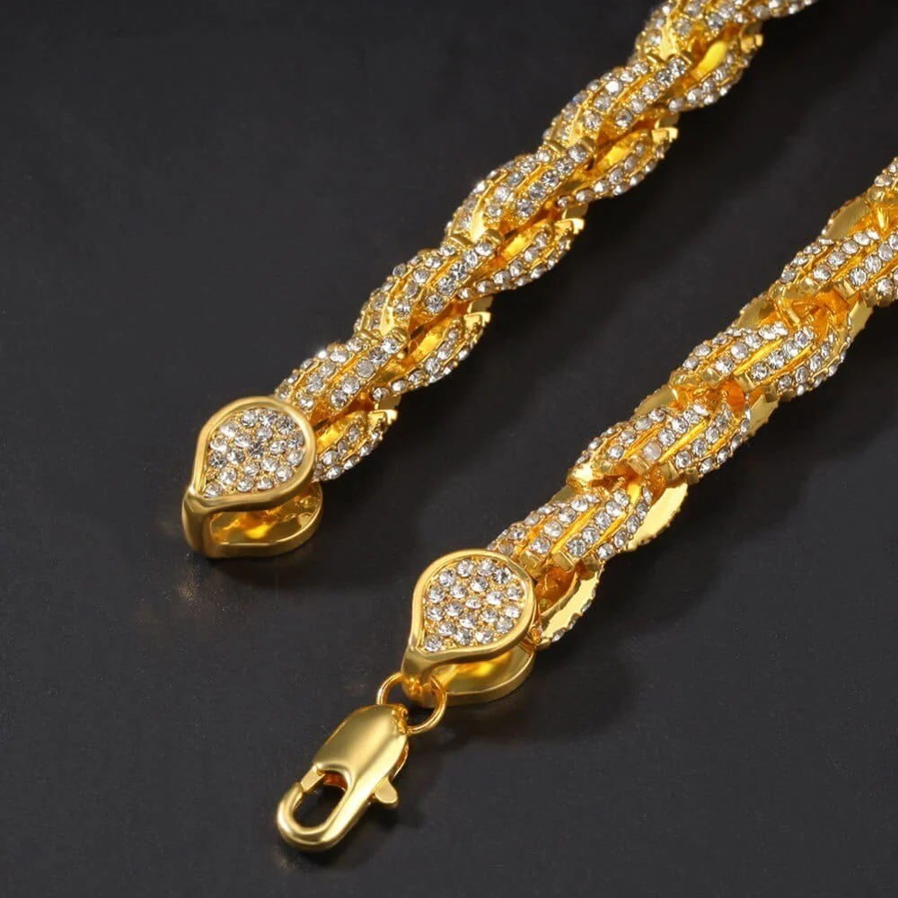 9mm Iced Out Thick Rope Chain and Bracelet Bundle - Image 15