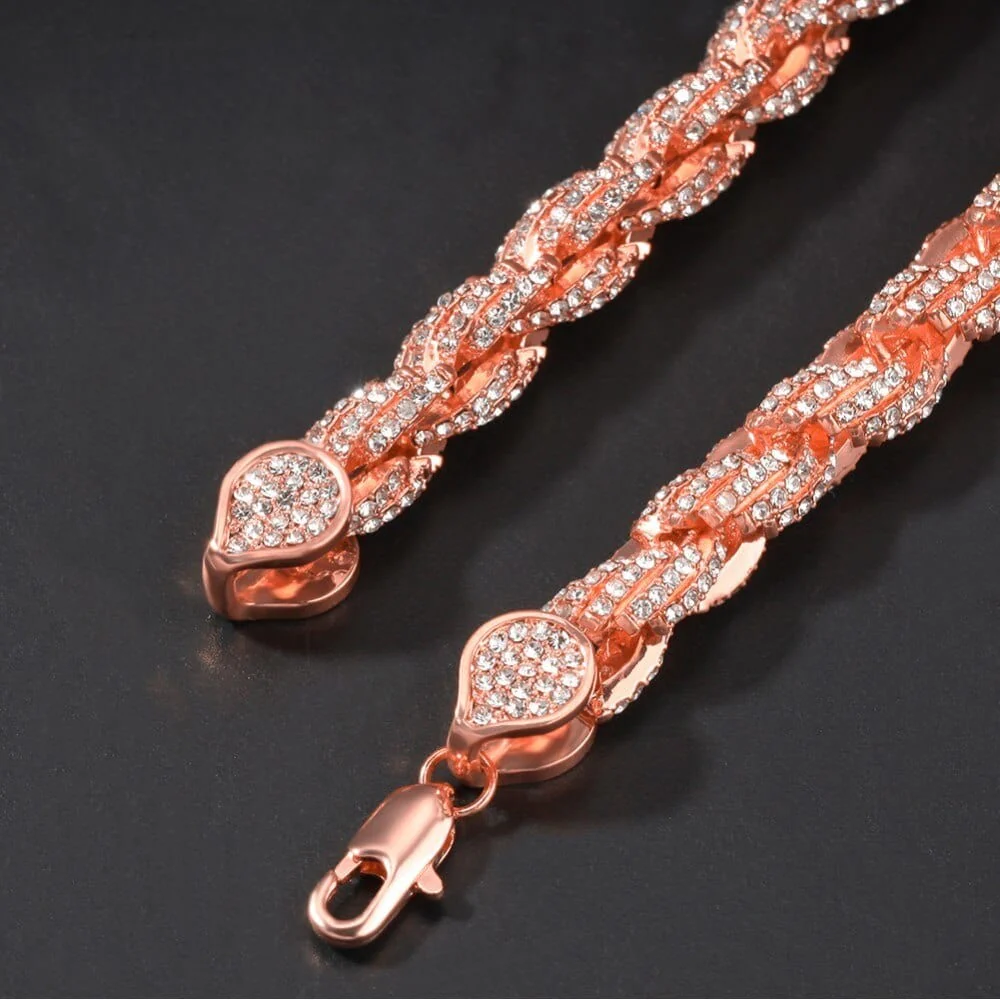 9mm Iced Out Thick Rope Chain and Bracelet Bundle - Image 16