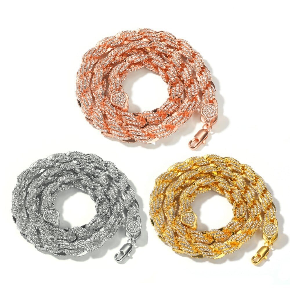 9mm Iced Out Thick Rope Chain and Bracelet Bundle - Image 23