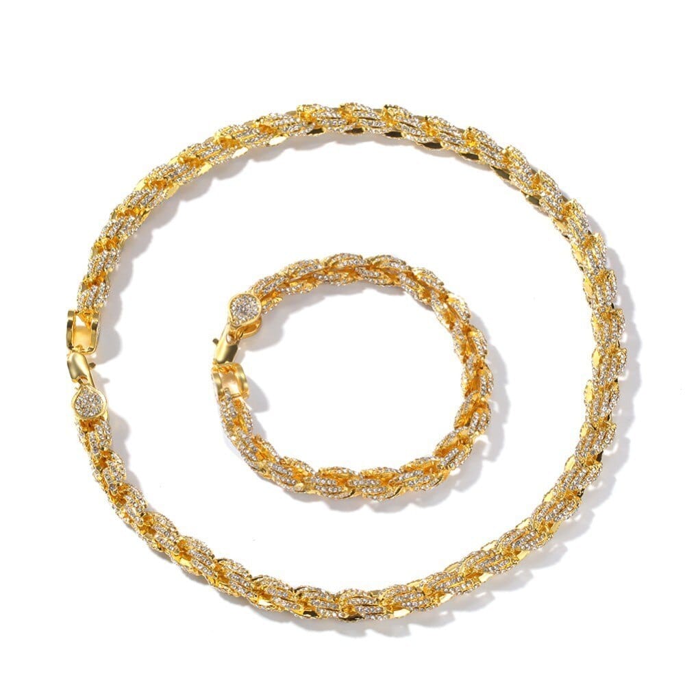 9mm Iced Out Thick Rope Chain and Bracelet Bundle - Image 25