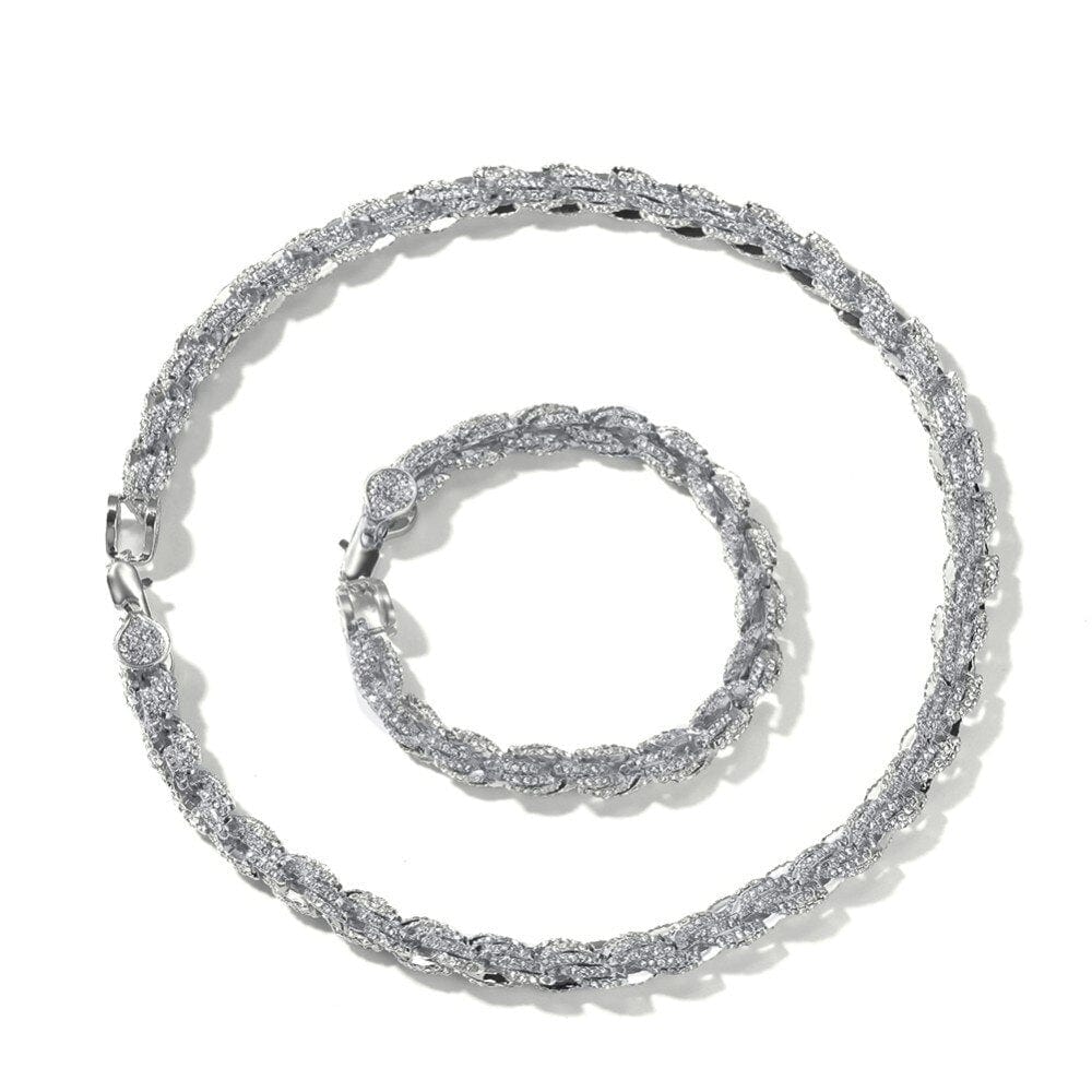 9mm Iced Out Thick Rope Chain and Bracelet Bundle - Image 26