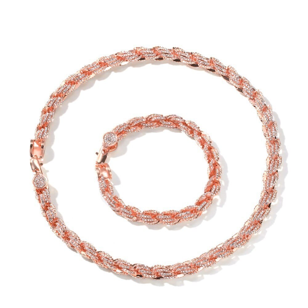 9mm Iced Out Thick Rope Chain and Bracelet Bundle - Image 27