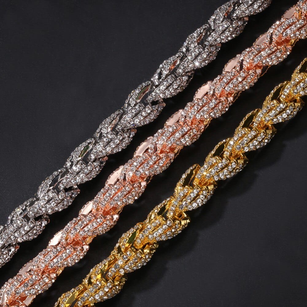 9mm Iced Out Thick Rope Chain and Bracelet Bundle - Image 32