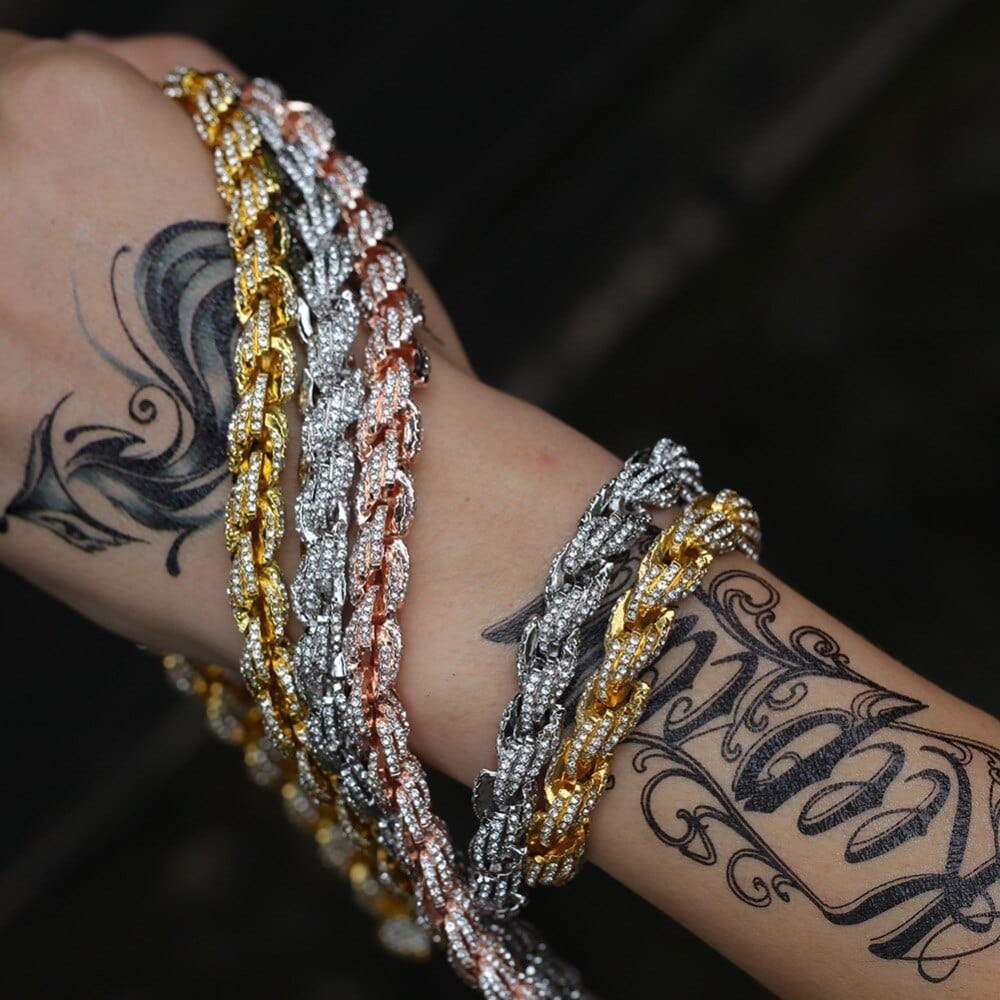 9mm Iced Out Thick Rope Chain and Bracelet Bundle - Image 39