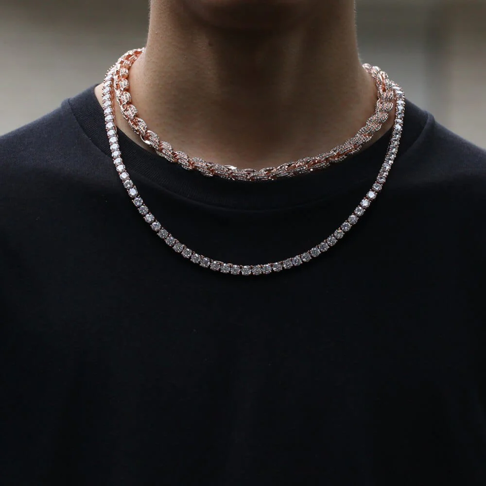 9mm Iced Out Thick Rope Chain and Bracelet Bundle - Image 5